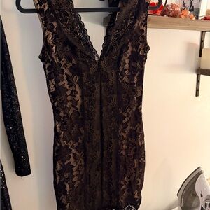 Bebe Black and Tan Dress